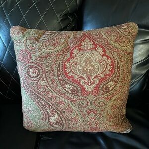 Lauren Ralph Lauren Red and Beige Paisley Throw  Pillow